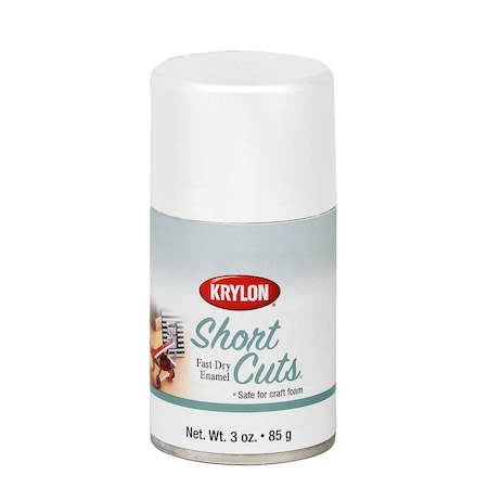 Krylon Spray Paint, White, Flat, 3 oz KSCS055